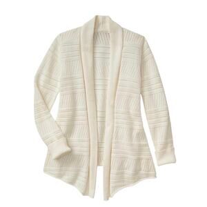 Gap kids cardigan, pointelle open front soft knit girls size medium white